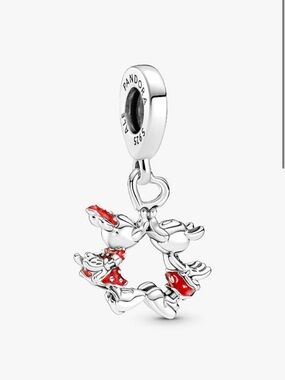 Pandora Silver Minnie Mouse Red Enamel Dangle Charm